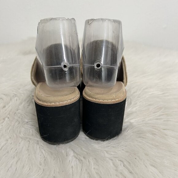 Eileen Fisher Mules Women’s Size 6.5 M Tan Leather Suede Hiya Slip On Platform - Picture 6 of 11